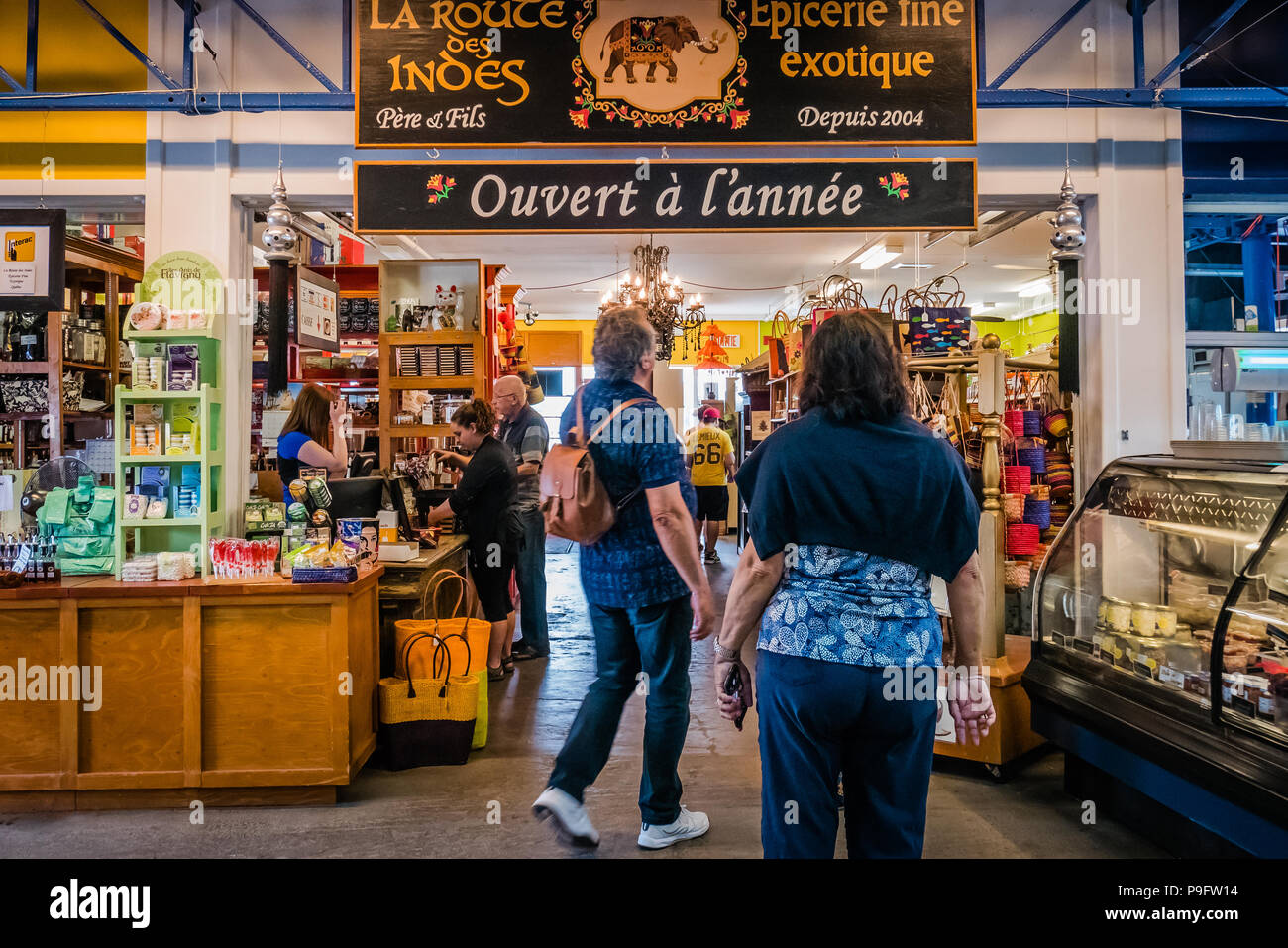 Gli agricoltori locali del mercato della città di Québec in Canada Foto Stock