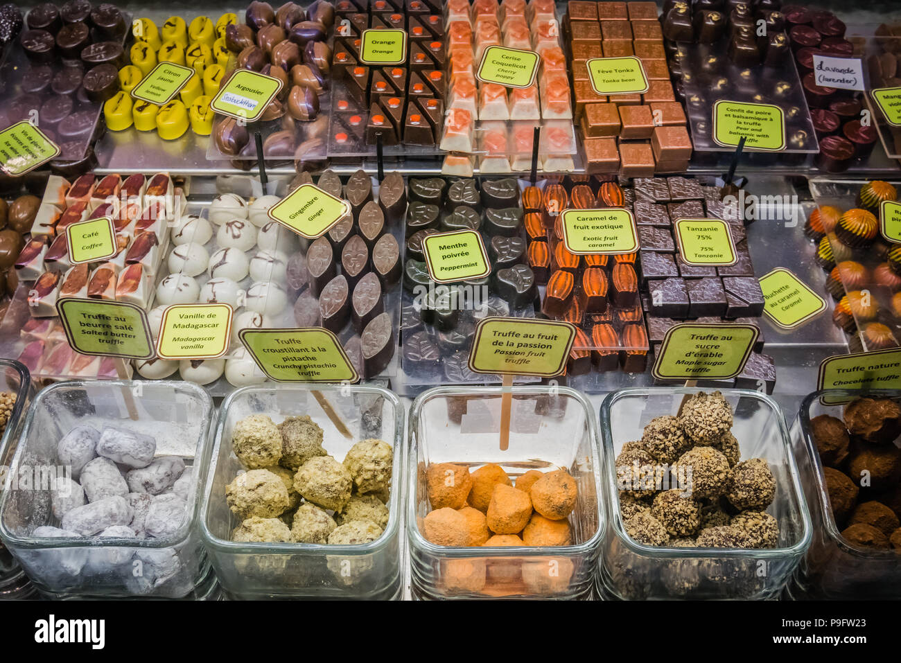 Gli agricoltori locali del mercato della città di Québec in Canada Foto Stock