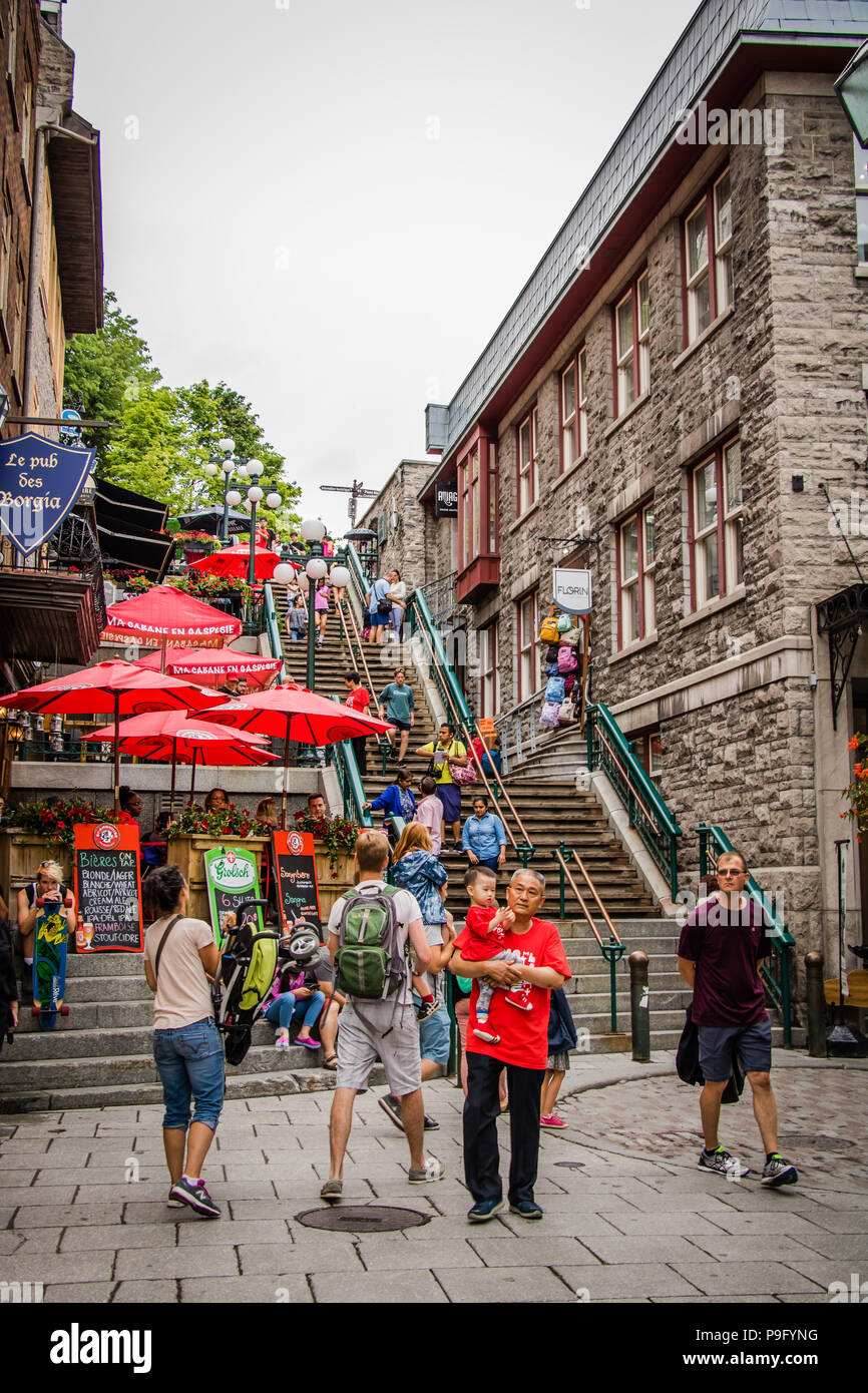 Passaggi mozzafiato di Quebec City in Canada Foto Stock