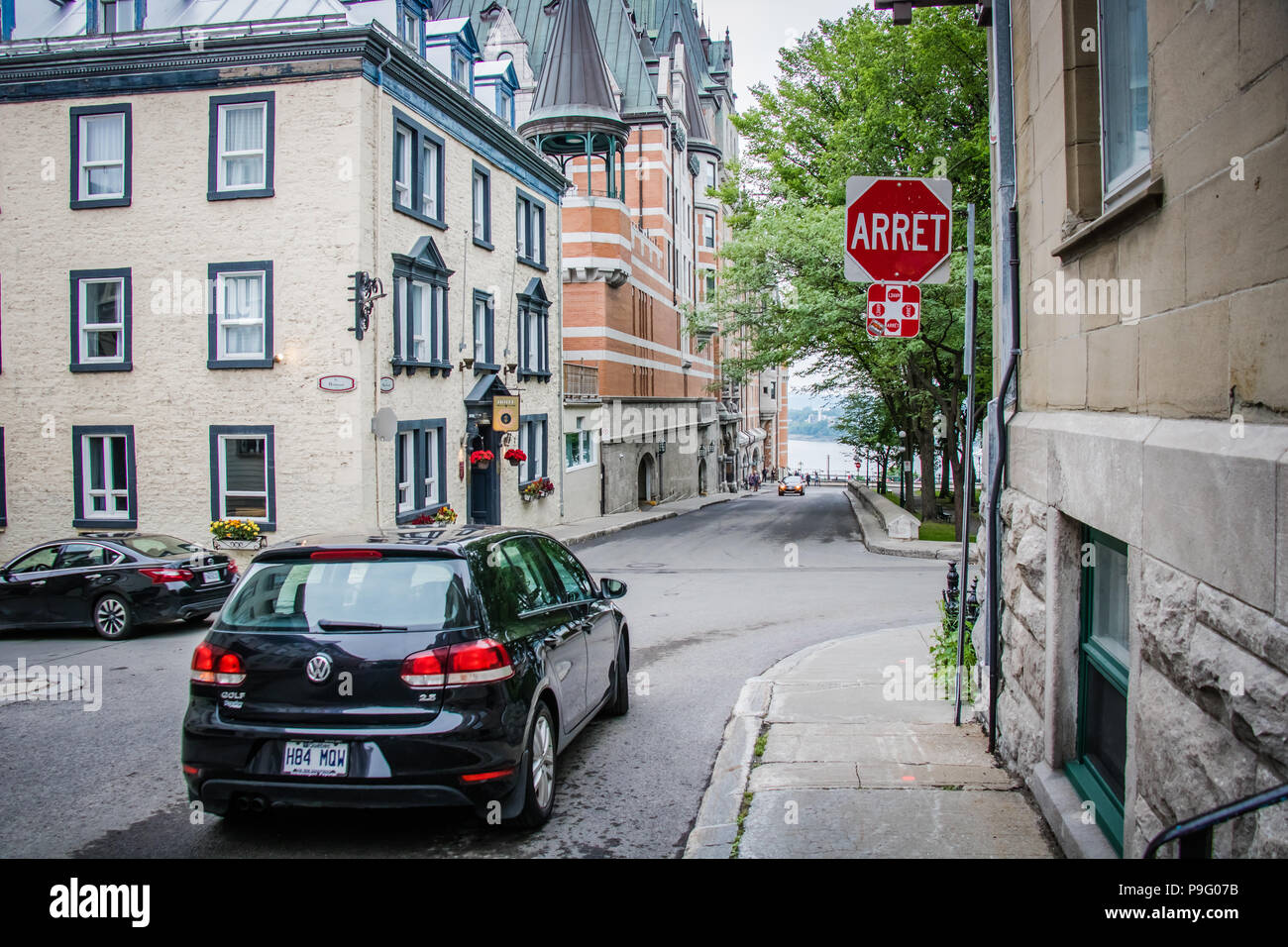 Vecchia Quebec House architettura stile esterno Foto Stock