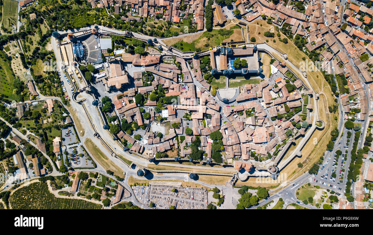La città fortificata di Carcassonne, Francia Foto Stock