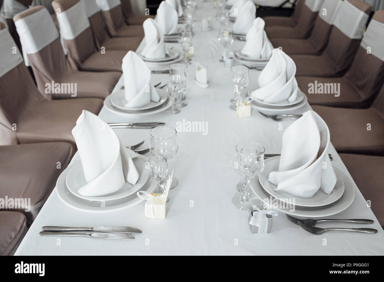 Elegante set table, Wedding Foto Stock