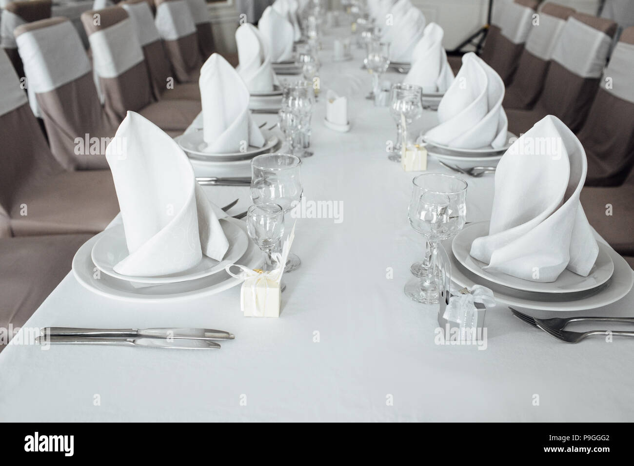 Elegante set table Foto Stock