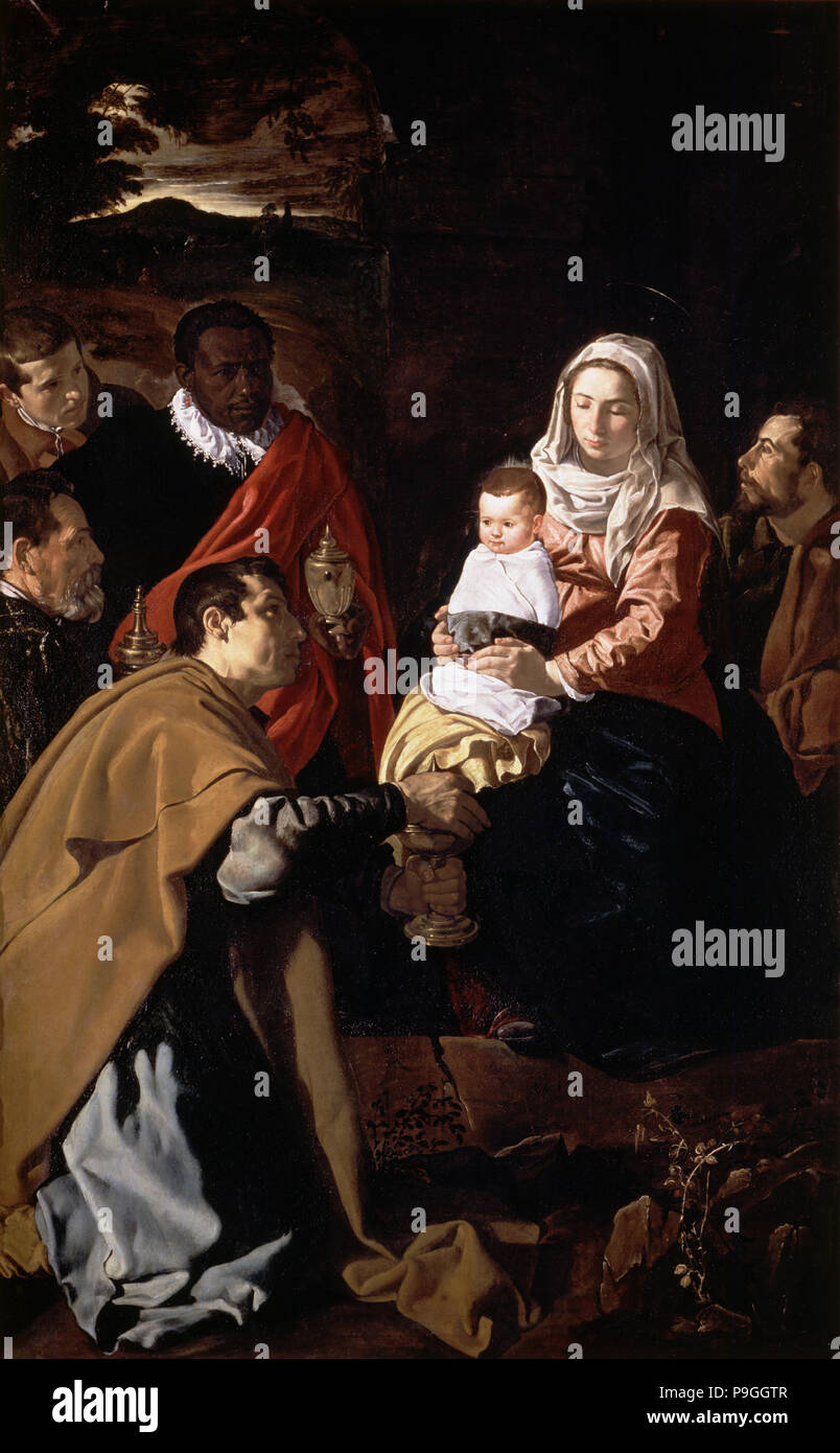 "L'Adorazione dei Magi", 1619, da Diego Velazquez. Foto Stock