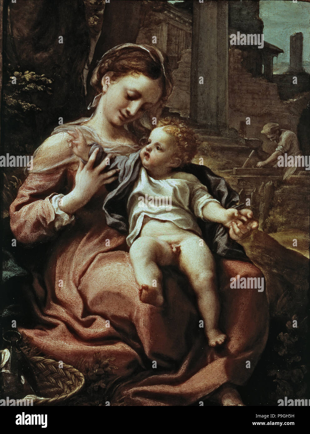 "La Madonna del cestello " da Antonio Allegri da Correggio. Foto Stock