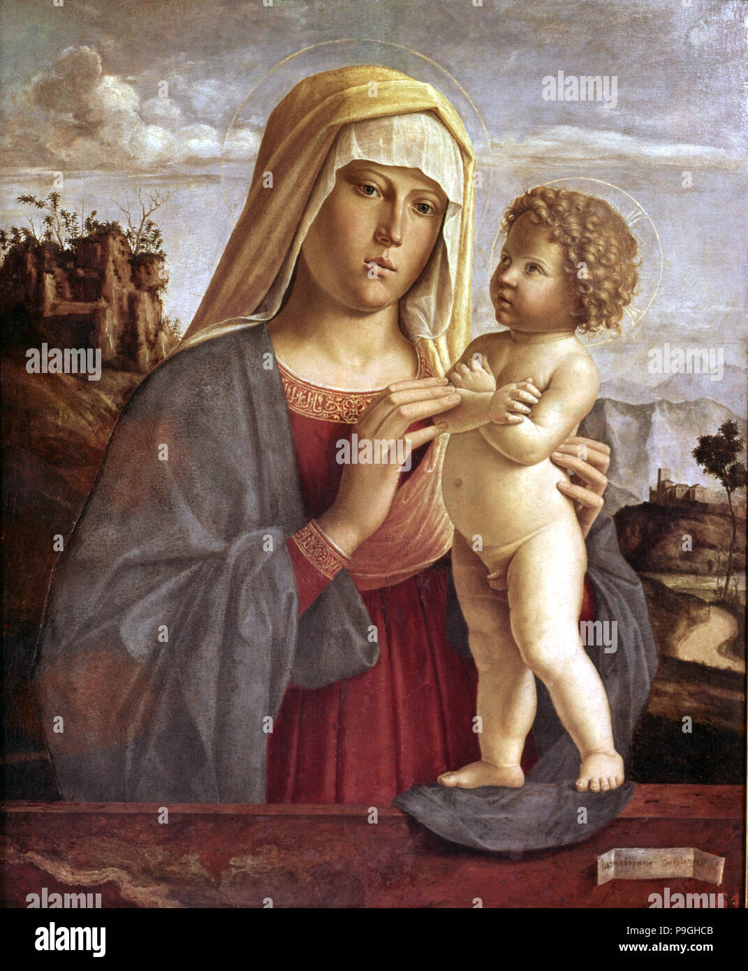 "Madonna", la Vergine e il bambino, il dipinto di Andrea Mantegna. Foto Stock