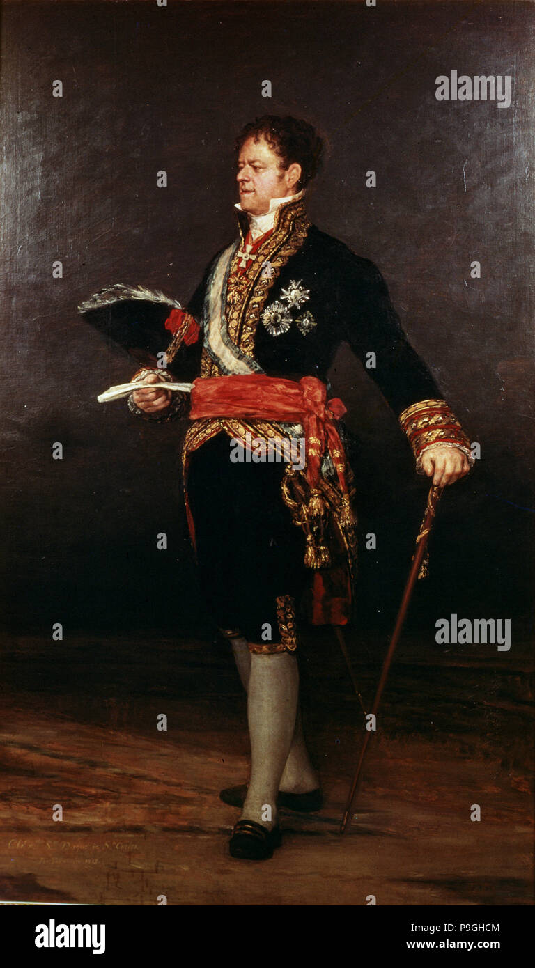 'Duke of San Carlos", 1815, olio dipinto da Francisco de Goya. Foto Stock