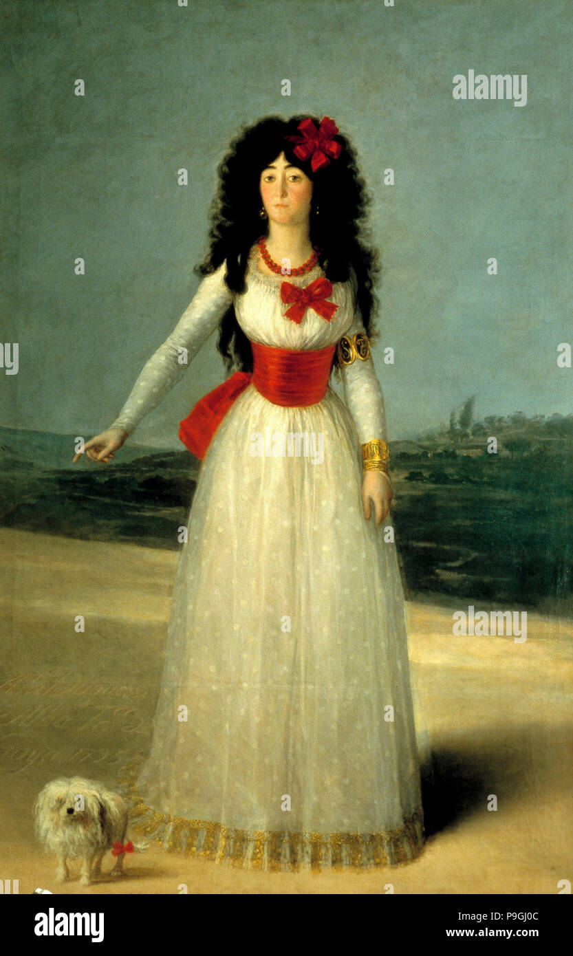 La Duchessa di Alba' olio da Francisco de Goya. Foto Stock