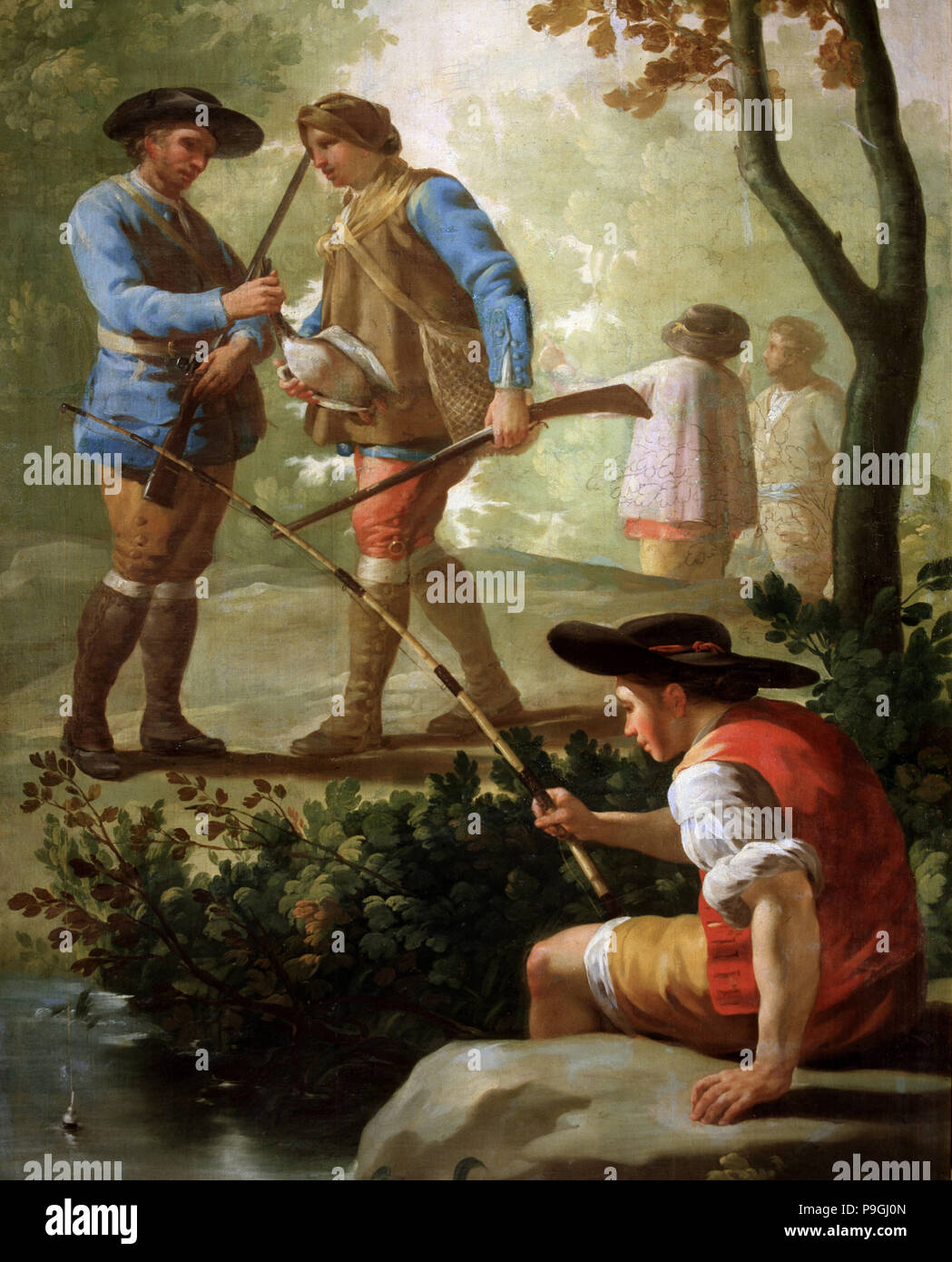 Il Pescatore", olio su tela. Foto Stock