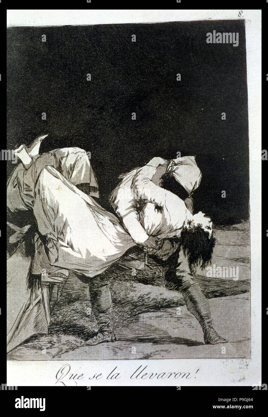 Los Caprichos, serie di incisioni di Francisco de Goya (1746-1828), la piastra 8: "Que se la llevaron'… Foto Stock