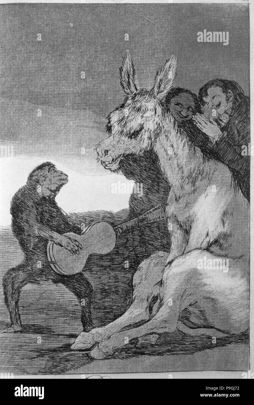Los Caprichos, serie di incisioni di Francisco de Goya (1746-1828), la piastra 38: '¡Brabísimo!" (Brav… Foto Stock