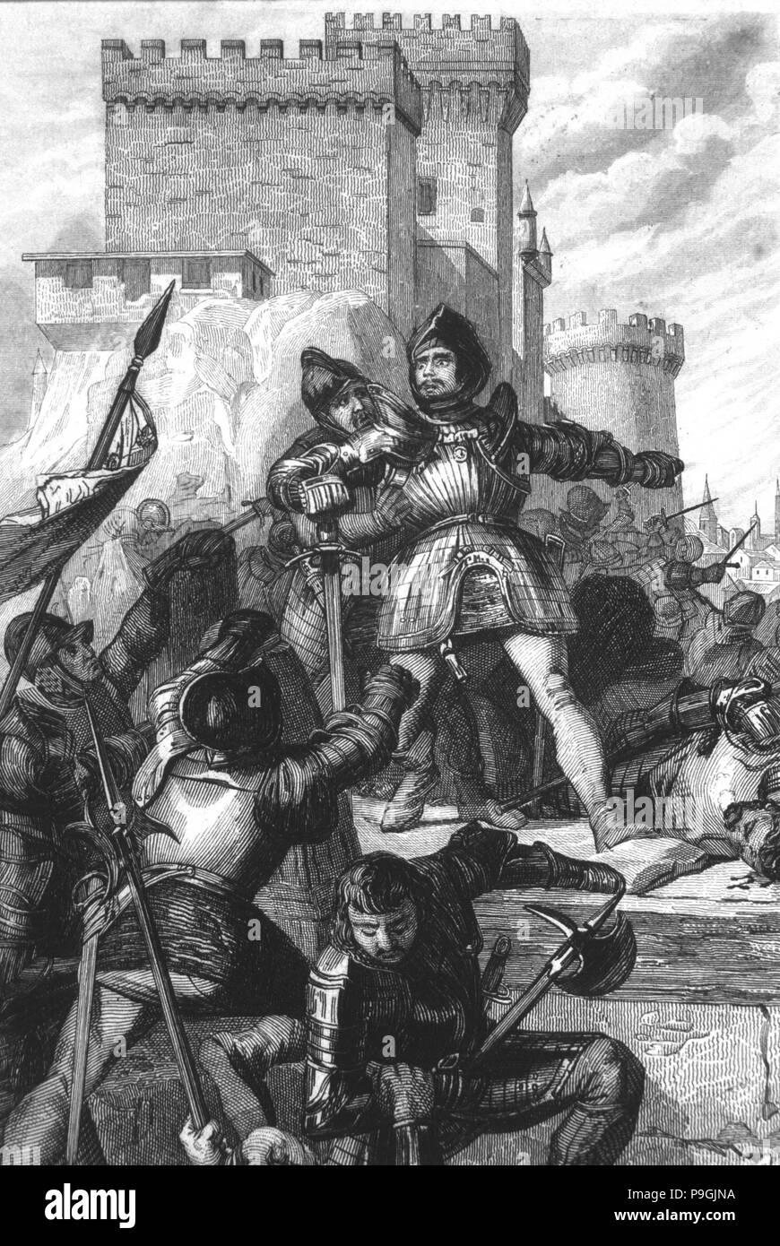 Il Comuneros combattimenti in Toledo dopo la battaglia di Villalar (1521). Foto Stock