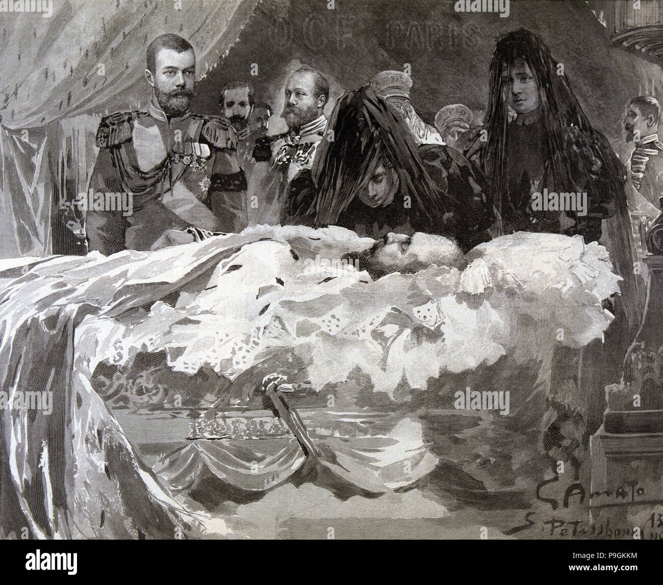 Alla morte dello Zar Alessandro III, Nov 1894. Creatore: Gennaro Amato. Foto Stock