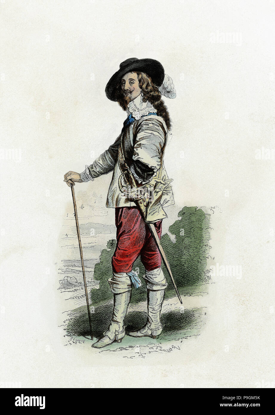 Charles I (1600-1649), re d'Inghilterra, in Scozia e in Irlanda dal 1625-1649, incisione dal 1870. Foto Stock