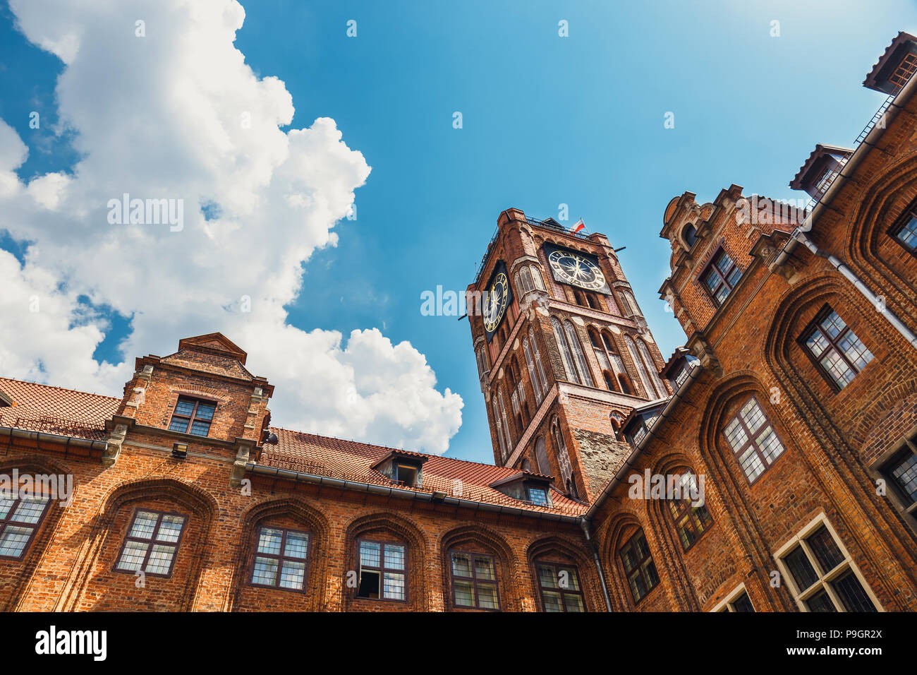 Medieval municipio gotico sulla piazza principale della città di Torun Foto Stock