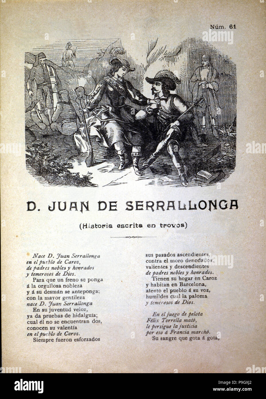 Joan Sala ho Serrallonga (1594-1634), e il bandito il capo di pista, incisione romantici del XIX secolo ... Foto Stock