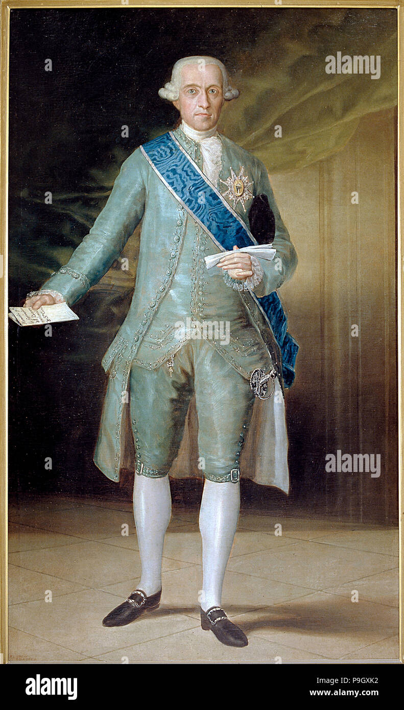 José Moñino conte di Floridablanca (1728-1808), statista spagnolo. Foto Stock
