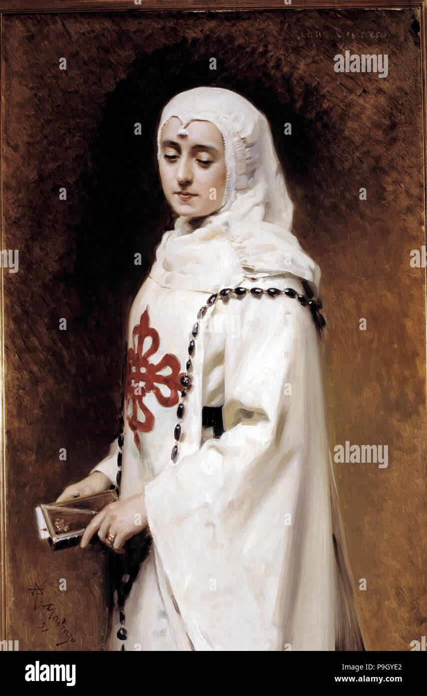 Maria Sverreri (1869-1928), spagnolo attrice di teatro, caratterizzato come 'Dona Inés', olio da Raimund… Foto Stock