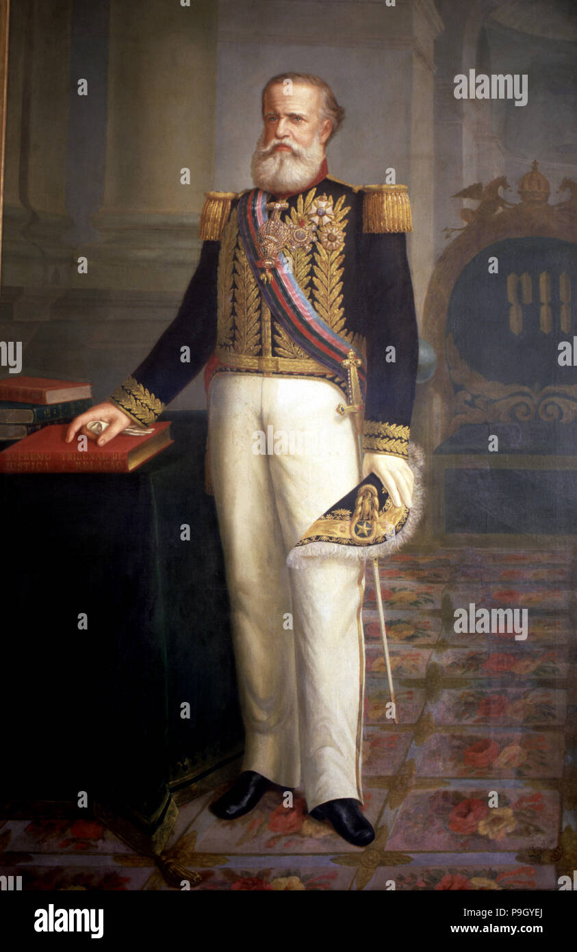 Pedro II (1825-1891), l'imperatore del Brasile, olio, 1834. Foto Stock