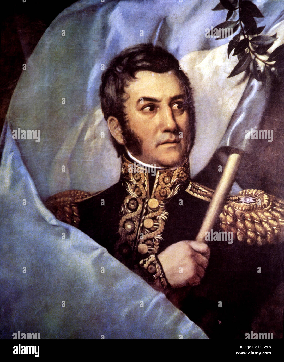 Jose de San Martin (1777-1850), l'argentino generale e uomo politico, architetto del latino Ameri… Foto Stock