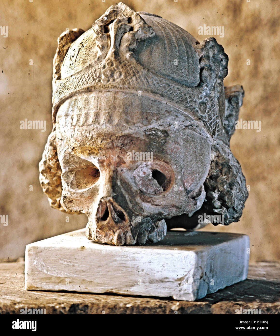 Coronato cranio, circa la peste. Foto Stock