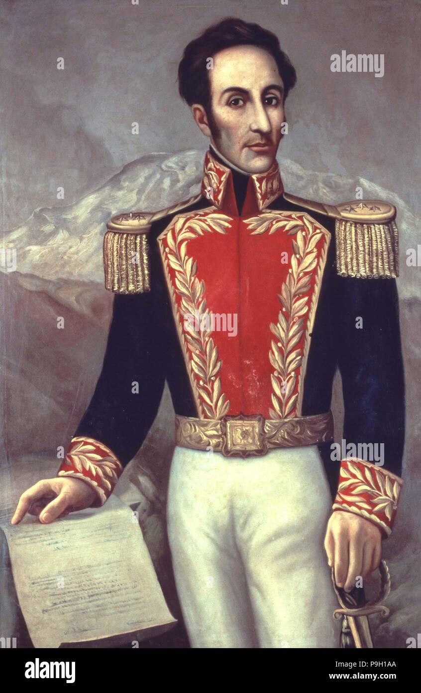 Simon Bolivar " il liberatore" (1783-1830), militare ed eroe della Rivoluzione Americana. Foto Stock