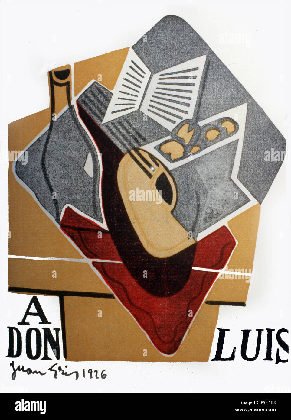 Incisione di Juan Gris per la copertina del numero 5 della rivista "Litoral' dedicata a Góngora. Foto Stock