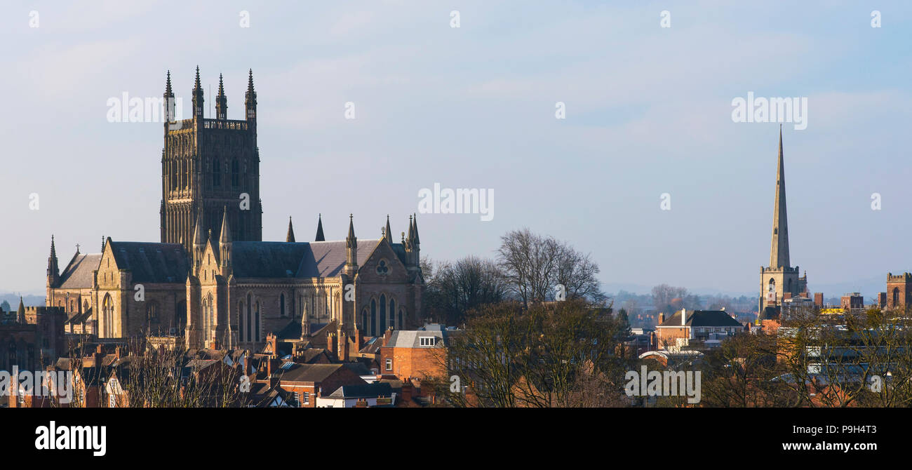 Cattedrale di Worcester, Worcester, Inghilterra, Europa Foto Stock