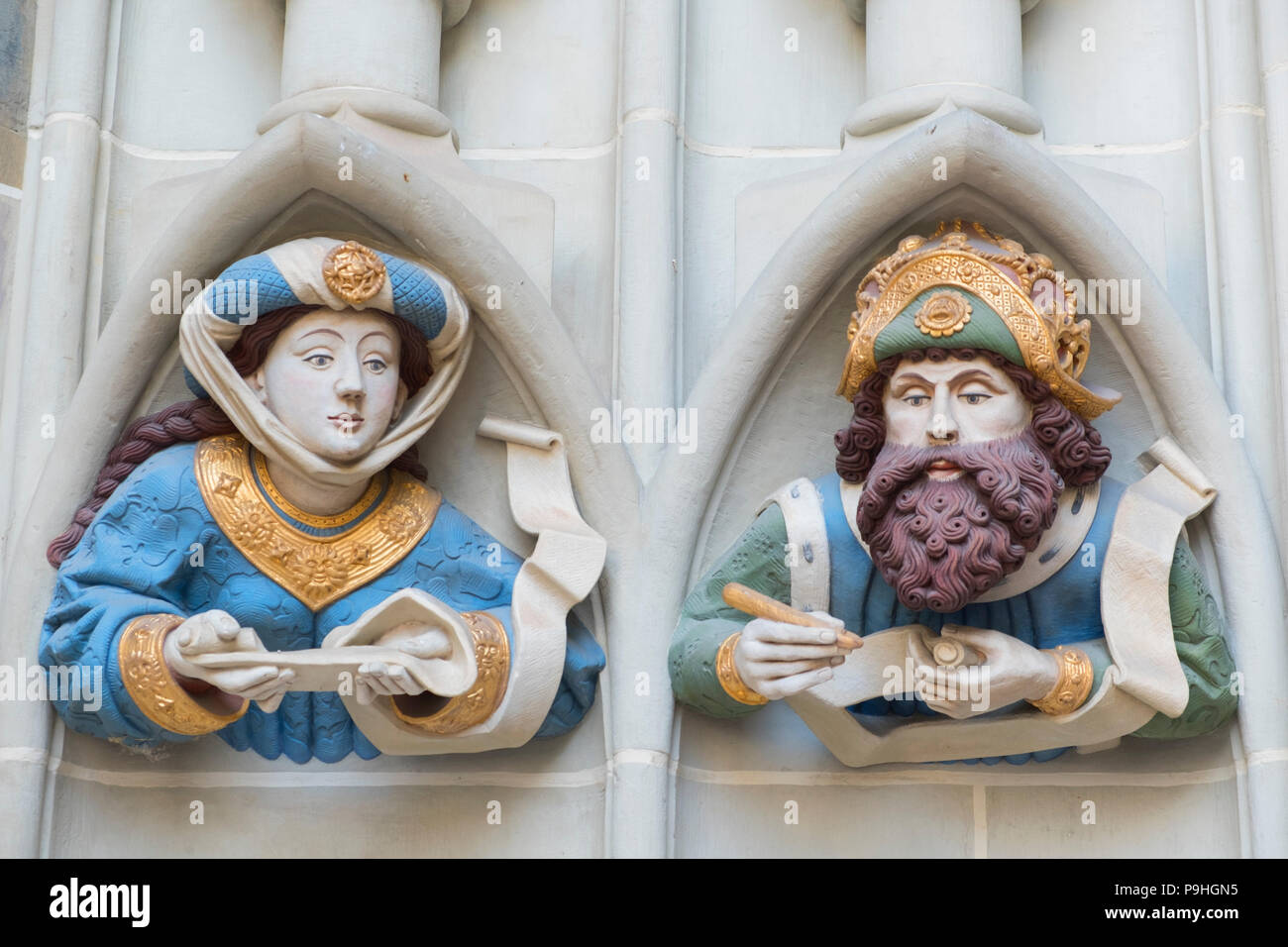 Portico centrale immagini Minster Cattedrale di Berna Foto Stock