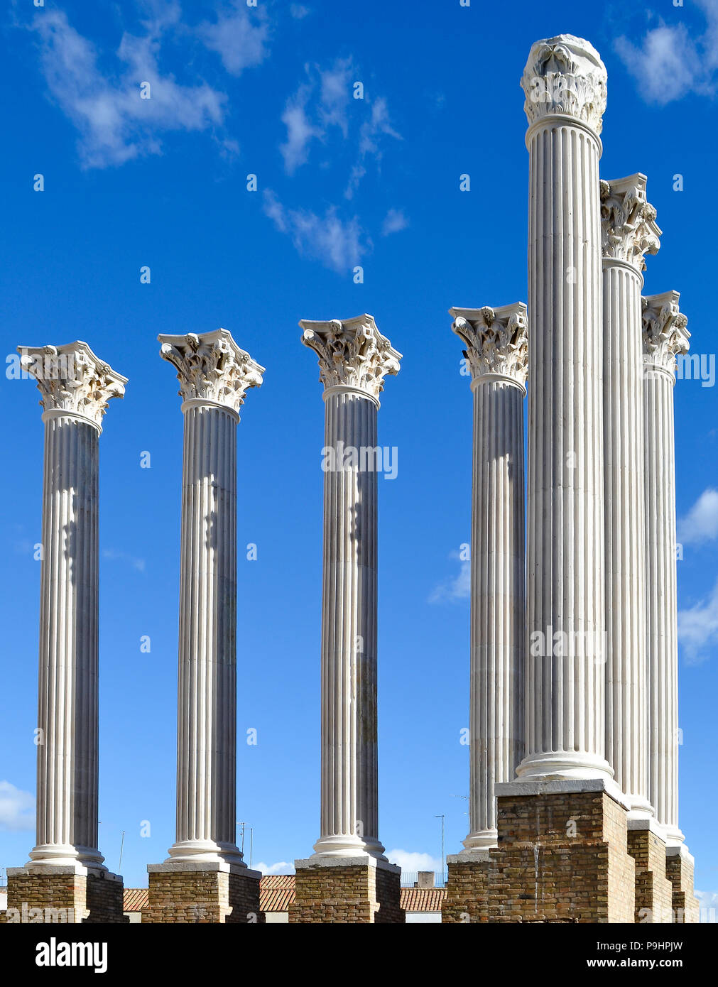 Le colonne Romane a Cordoba, Spagna - i resti di un tempio romano Foto Stock