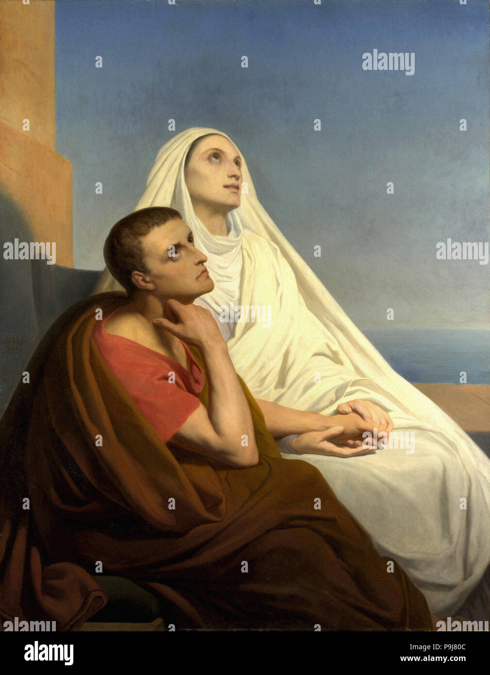 Scheffer Ary - Augustinus En Zijn Moeder Monica Foto Stock