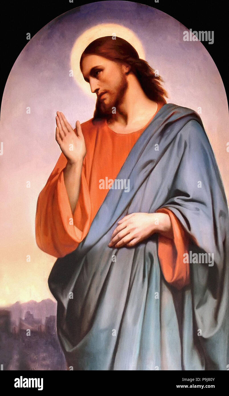 Scheffer Ary - Cristo piange su Gerusalemme 1 Foto Stock