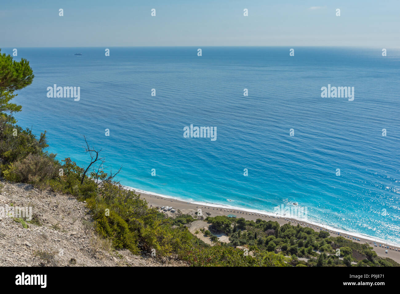 Seascape Di Acque Blu Di Gialos Beach Lefkada Isole Ionie