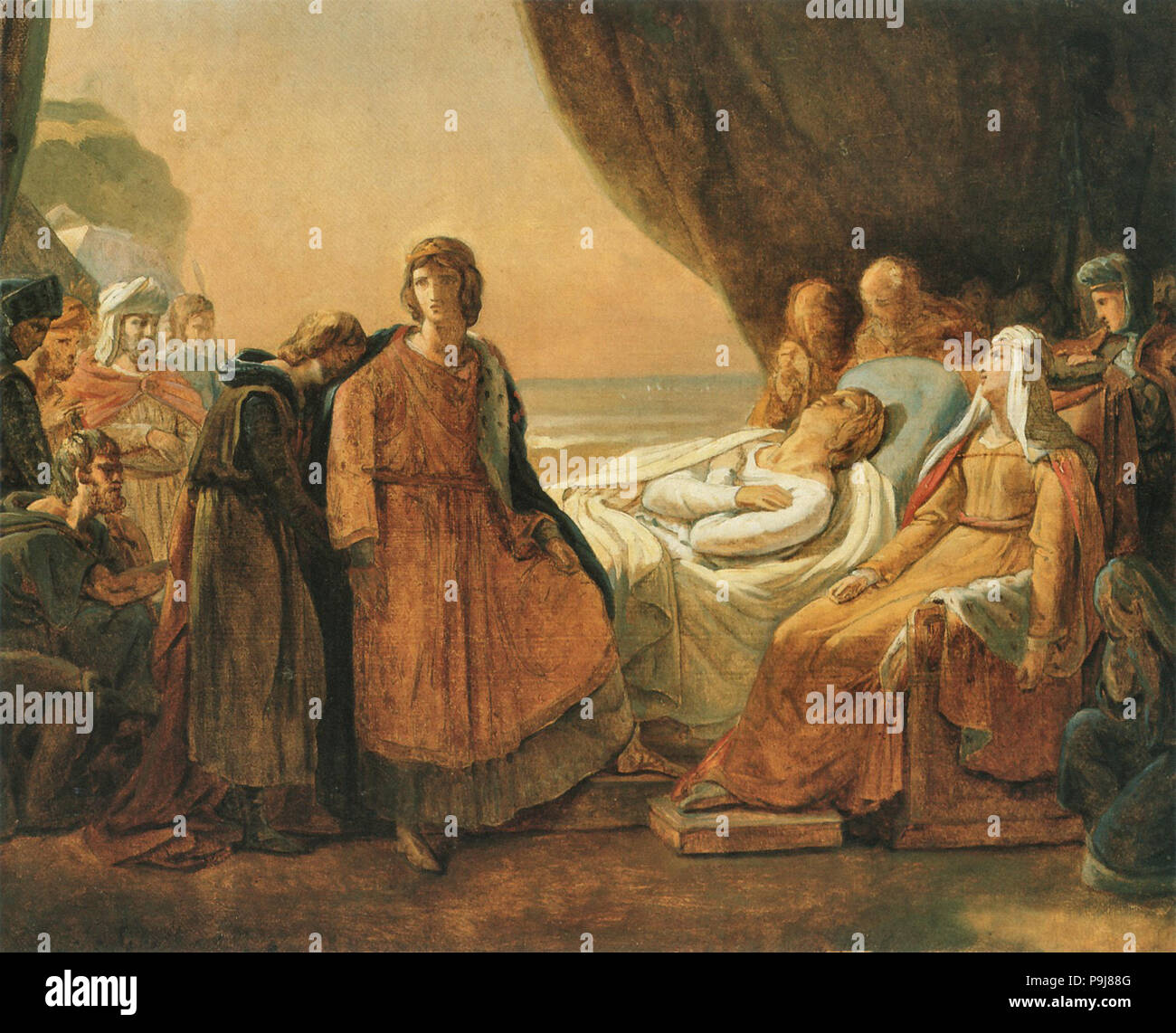 Scheffer Ary - De Dood Lodewijk van de Heilige Foto Stock