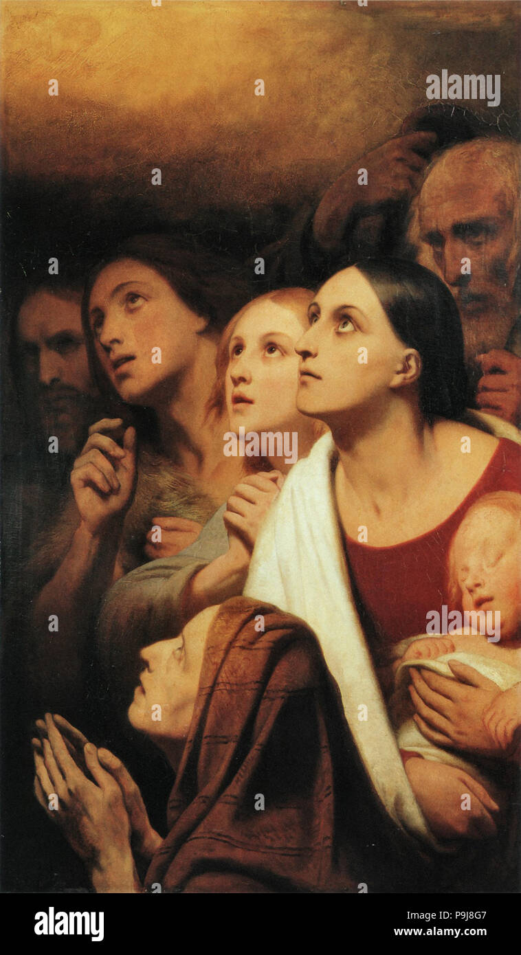 Scheffer Ary - De Verkondiging Aan De Herders Foto Stock