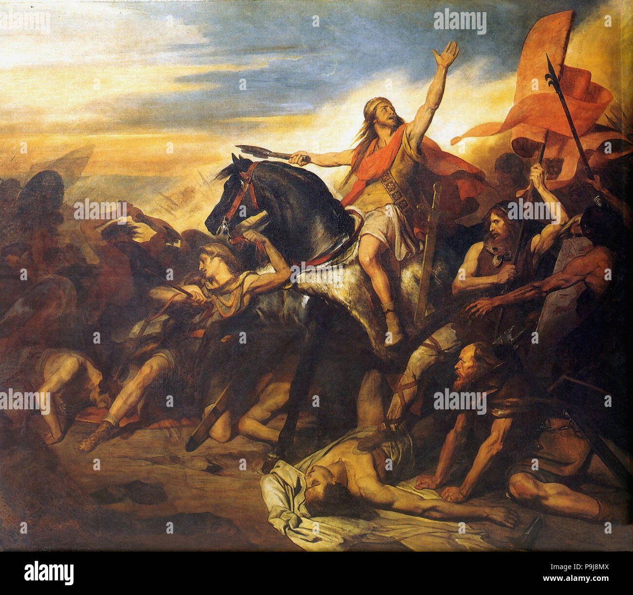 Scheffer Ary - Die Schlacht Von Tolbiac Foto Stock