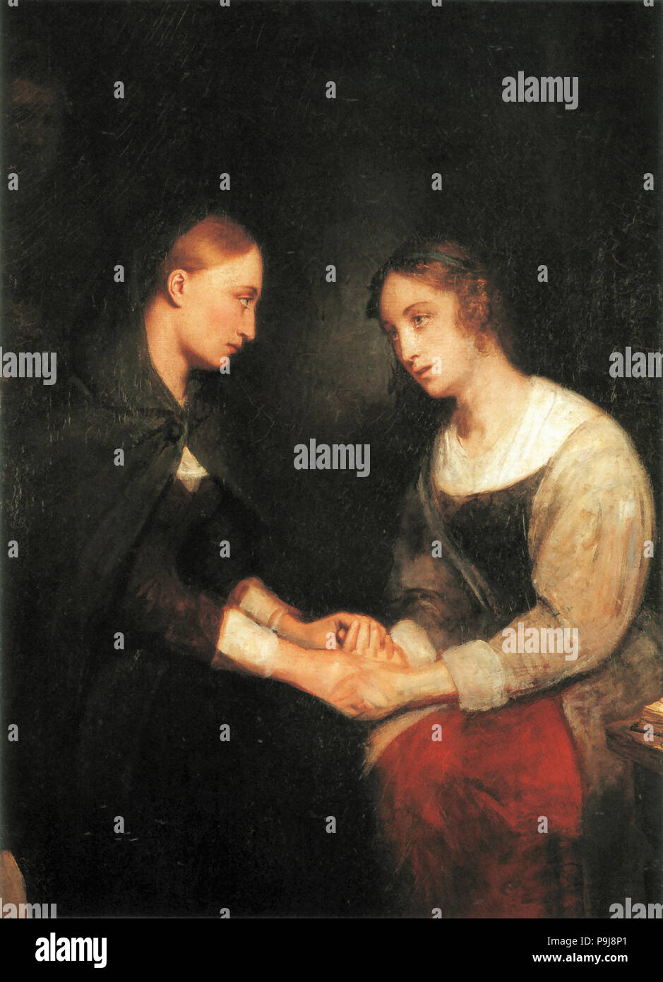 Scheffer Ary - Effie e Jeanie Daens in De Gevangenis Van Edinburgh Foto Stock