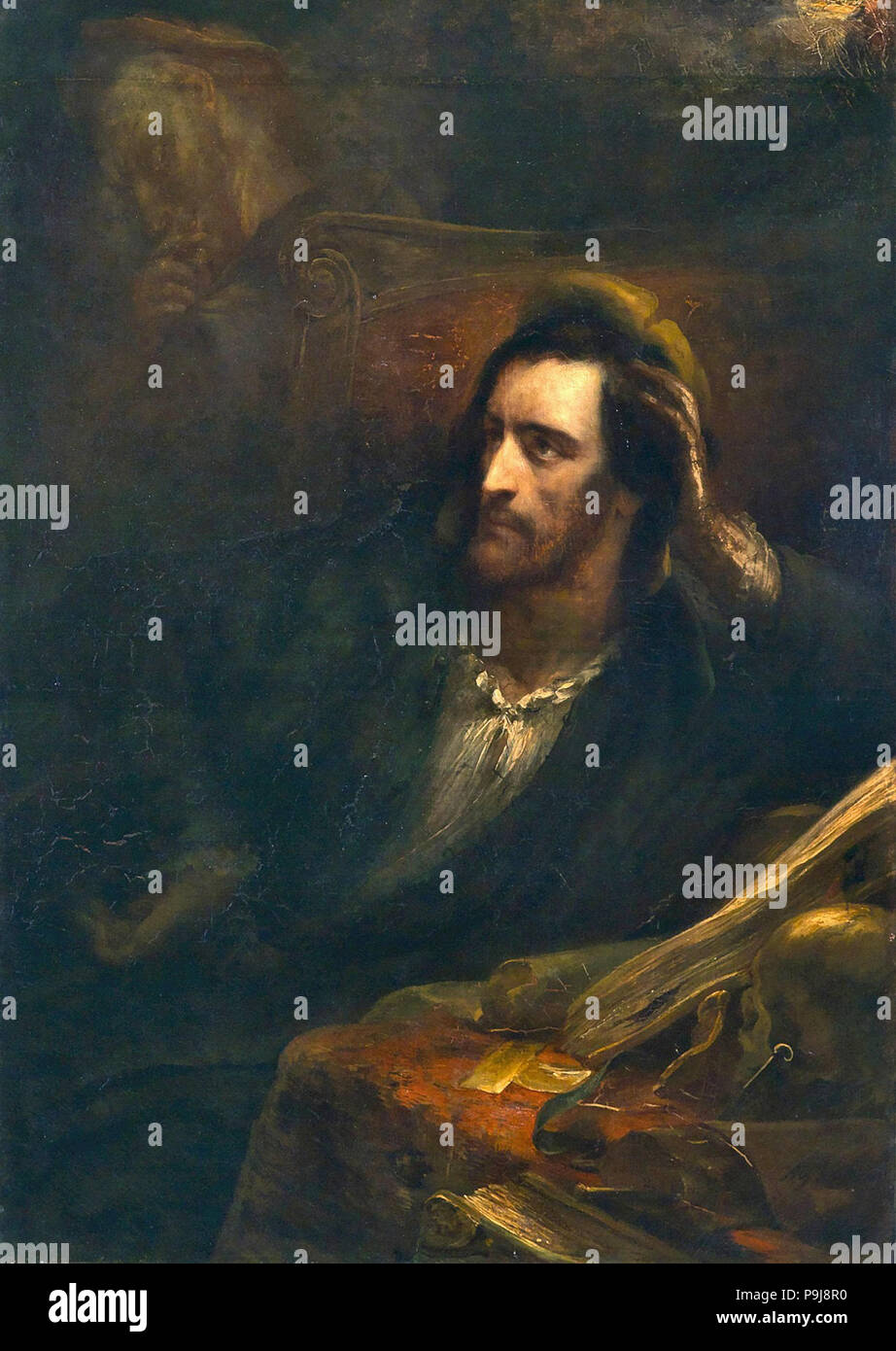 Scheffer Ary - Faust in Zijn Studeerkamer 1 Foto Stock