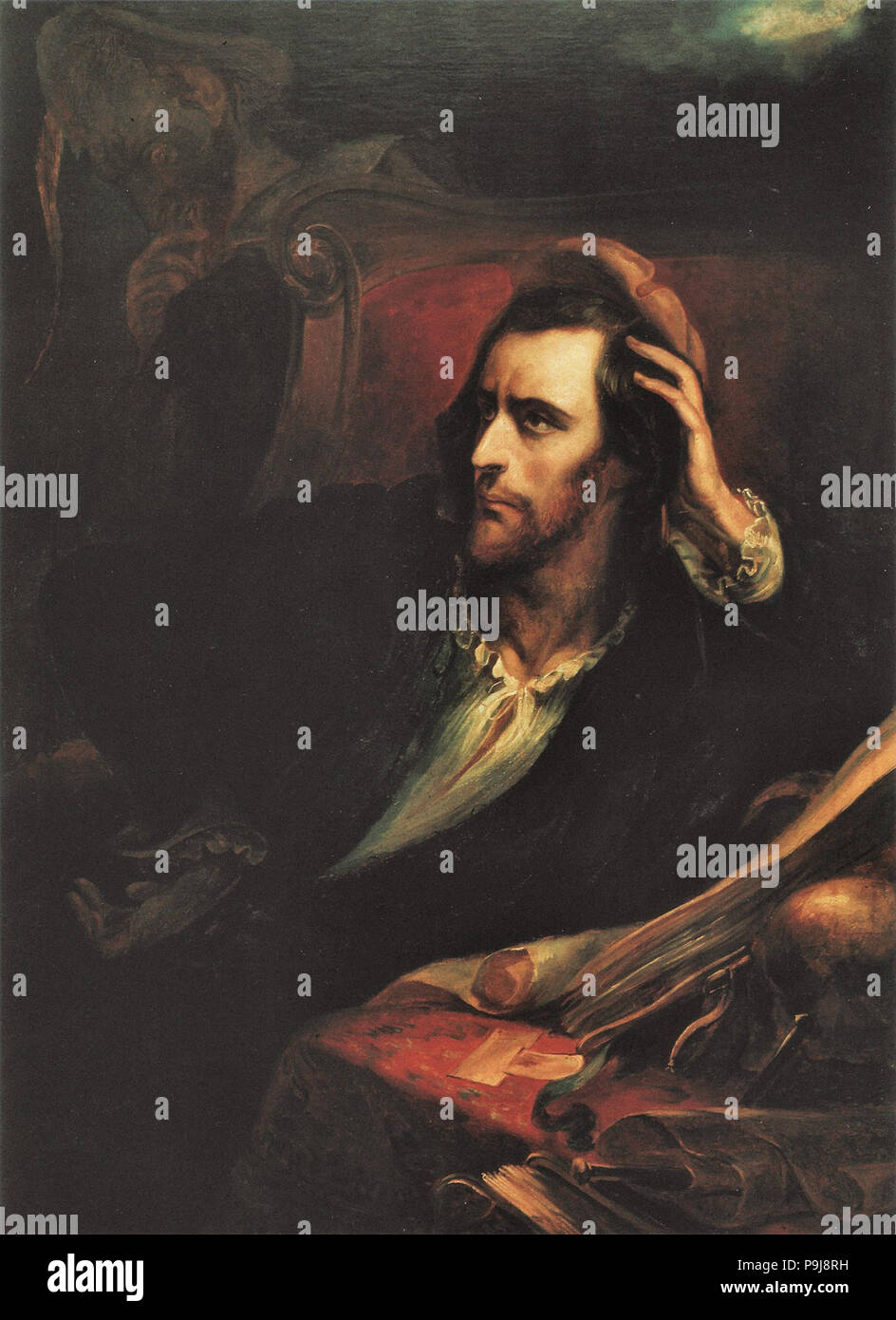 Scheffer Ary - Faust in Zijn Studeerkamer 2 Foto Stock