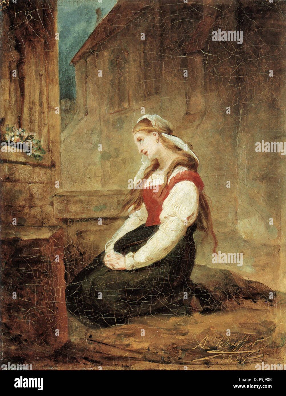 Scheffer Ary - Gretchen in Gebed voor het Beeld Van De Moeder Van abbellite Foto Stock