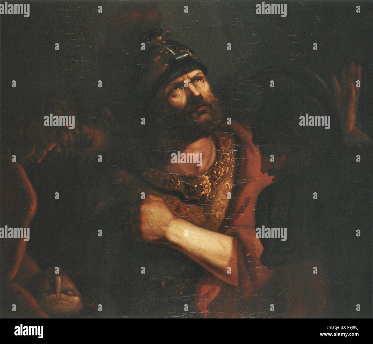 Scheffer Ary - Annibale Aan Wie op een Schotel Het Hoofd Van Hasdrubel Wordt Gebracht Foto Stock