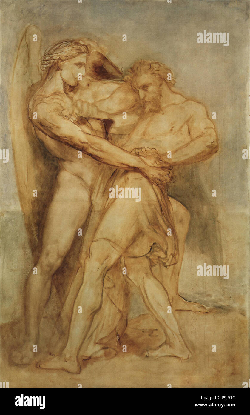 Scheffer Ary - Jakob En De Engel Foto Stock