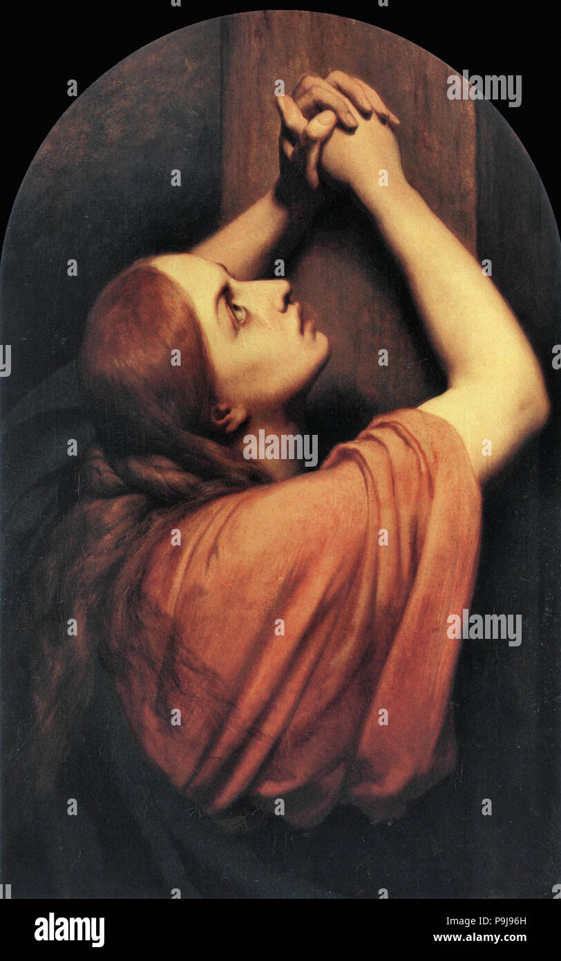Scheffer Ary - Maria Magdalena aan de voet van het Kruis Foto Stock