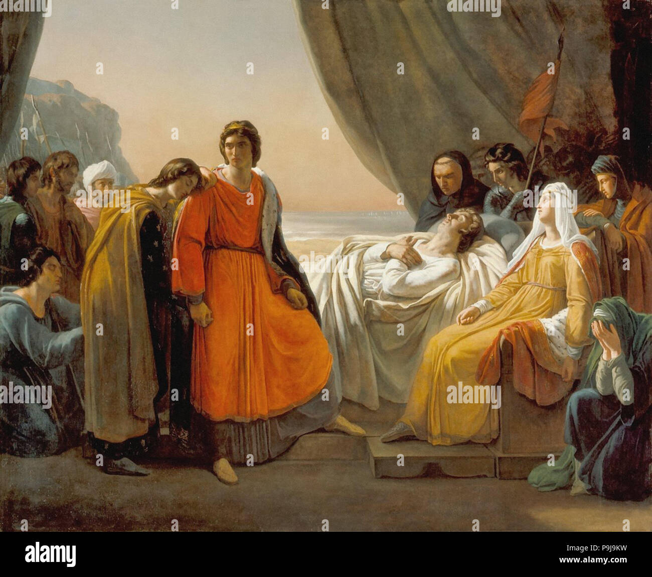 Scheffer Ary - la morte di Saint Louis Foto Stock