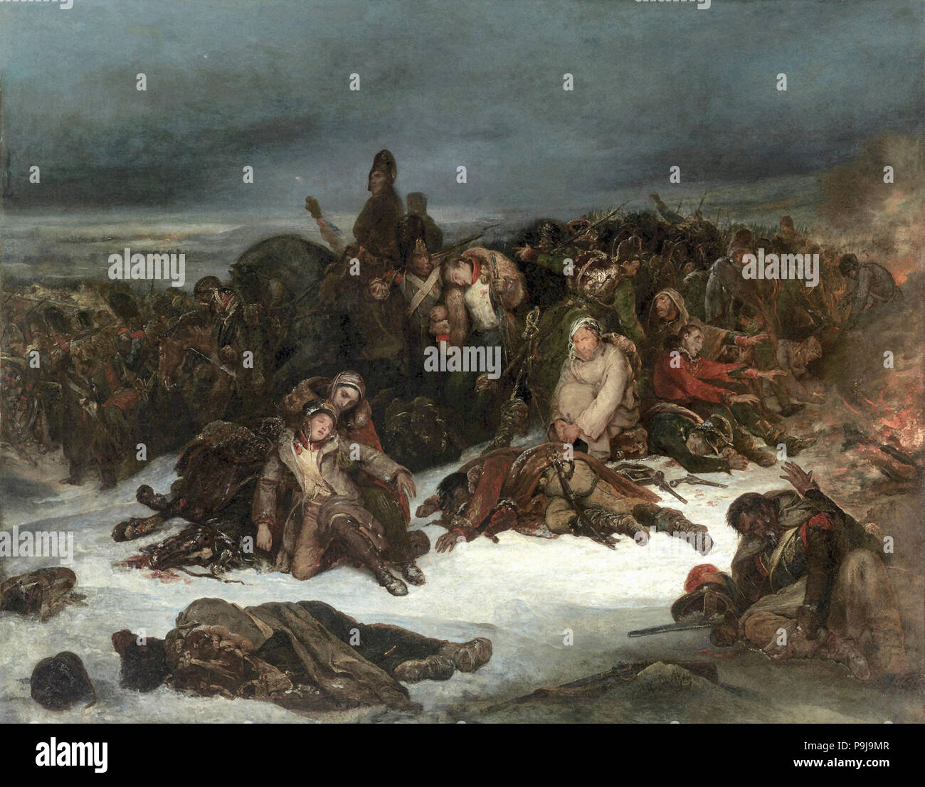Scheffer Ary - il ritiro dell'esercito di Napoleone in Russia Foto Stock