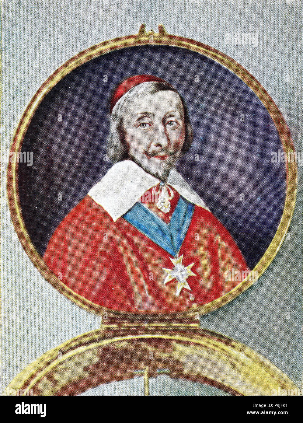 Il Cardinale Armand Jean du Plessis, primo duca di Richelieu e Fronsac,9 settembre 1585 â€" 4 Dicembre 1642, a cui viene comunemente fatto riferimento come il Cardinale Richelieu, Cardinale de Richelieu, era un ecclesiastico francese, nobile, e statista, digitale migliorata la riproduzione di un originale stampa da l'anno 1900 Foto Stock