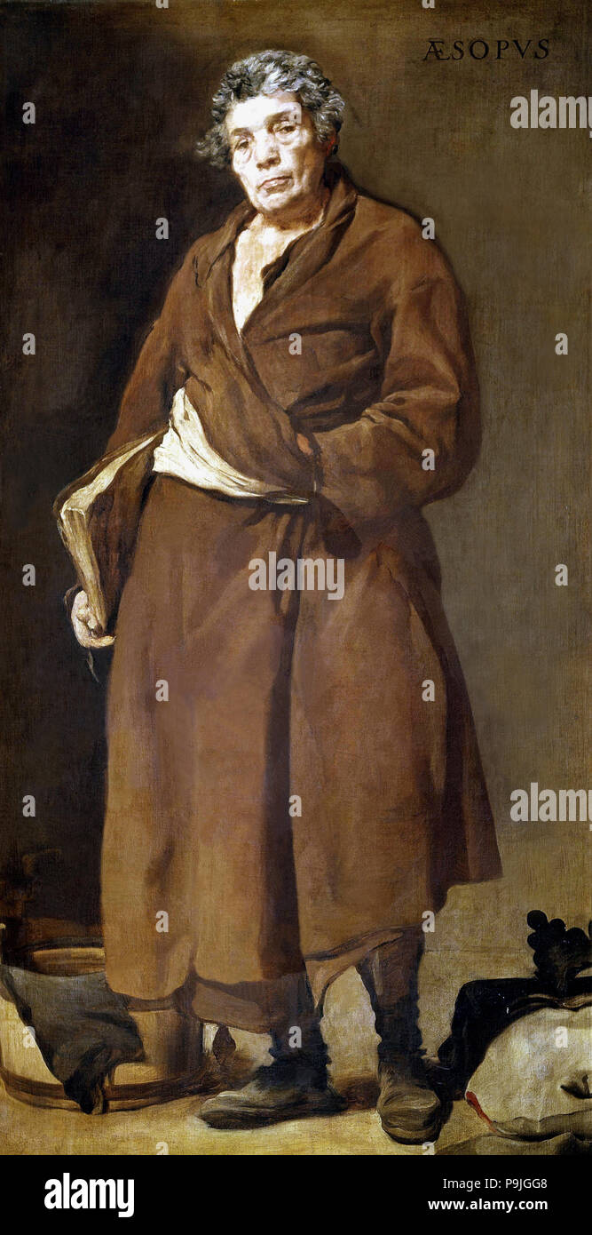 Esopo (7a-6a secolo bC), scrittore greco di favole, pittura ad olio di Velazquez. Foto Stock