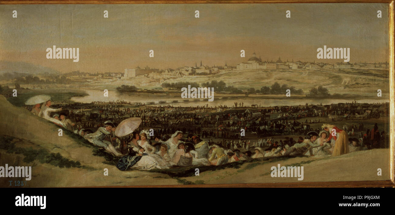 La prateria di San Isidro de Madrid", 1788, olio dipinto da Francisco de Goya. Foto Stock
