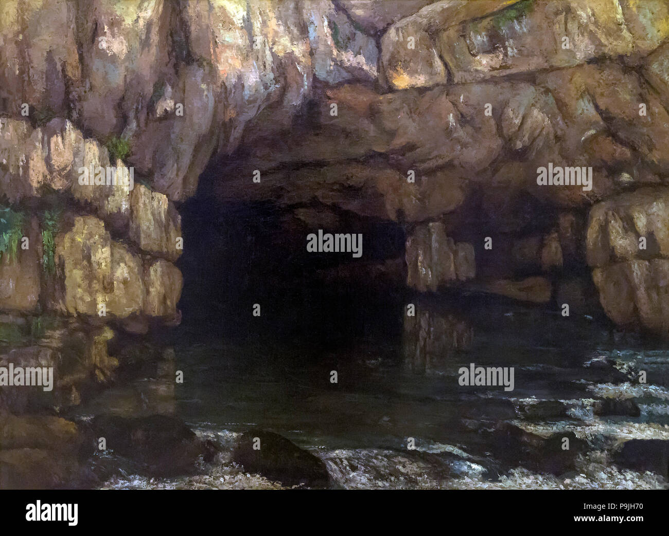 Fonte del Loue, La Source de la Loue, Gustave Courbet, circa 1864, Albright-Knox Galleria d'arte, Buffalo, New York, USA, America del Nord Foto Stock