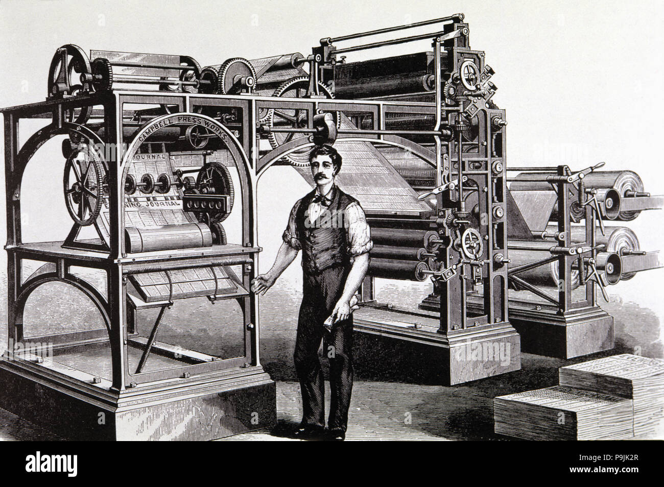 Campbell press, 1876. Foto Stock